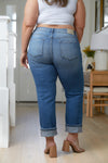 Artemis High Rise Distressed Straight Jeans