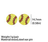 Sports Painted Wood Stud Earrings