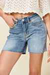 Judy Blue High Rise Raw Hem Denim Shorts