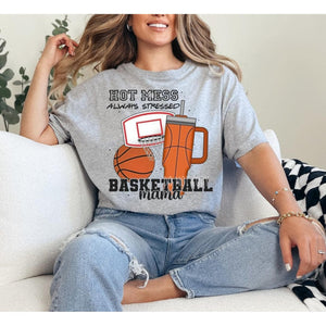 Stressed Basketball Mama Graphic Tee