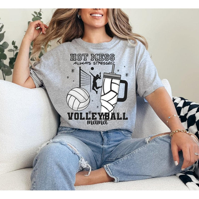Stressed Volleyball Mama Graphic Tee