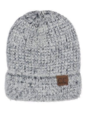 CC Fuzzy Two Tone Beanie (Multiple Colors)