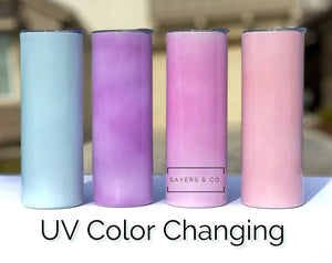 20 oz UV Color with Glitter STRAIGHT Sublimation Stainless Steel Tumbler, Water Bottle, aqua, purple, pink, coral