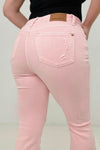Judy Blue Mid-Rise Flare Jeans in Pink