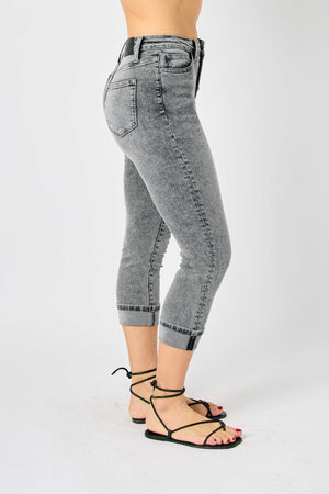 Judy Blue Button Fly High Rise Cuffed Capris