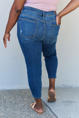 Judy Blue Mid Rise Cropped Jeans