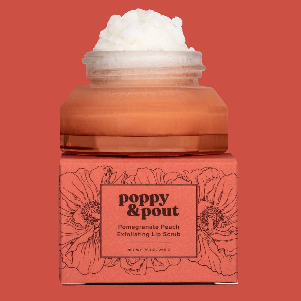 Poppy & Pout Lip Scrub, Pomegranate Peach