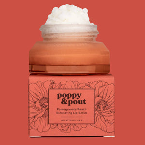 Poppy & Pout Lip Scrub, Pomegranate Peach