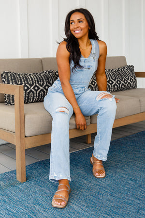 Judy Blue Distressed Straight Leg Overalls