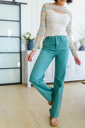 Judy Blue Pop Of Color Straight Jeans