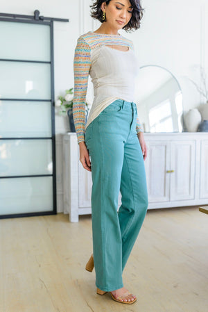 Judy Blue Pop Of Color Straight Jeans