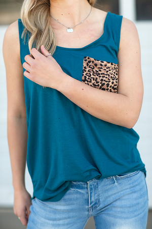 Decide Animal Print Pocket Tank (Multiple Colors) (SALE)