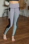 Mono B Little Bit Cautious Striped Leggings in Black (SALE)