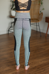 Mono B Little Bit Cautious Striped Leggings in Black (SALE)
