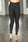 Mono B Still Here Textured Floral Leggings in Black (SALE)