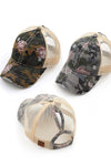 CC Fit and Fashionable Distressed Camo Ball Cap