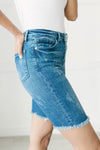 Judy Blue All the Whispering Frayed Hem Bermuda Shorts
