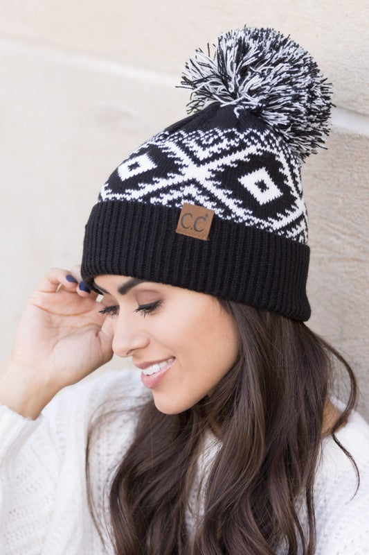 Up For Adventure Aztec Knit Beanie (Multiple Colors)