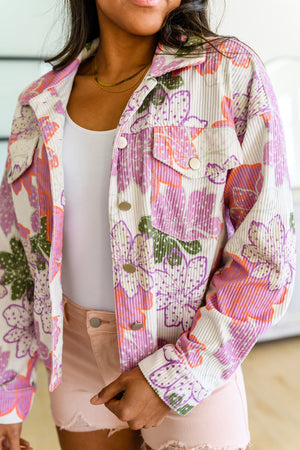 Bring the Bouquet Floral Corduroy Jacket