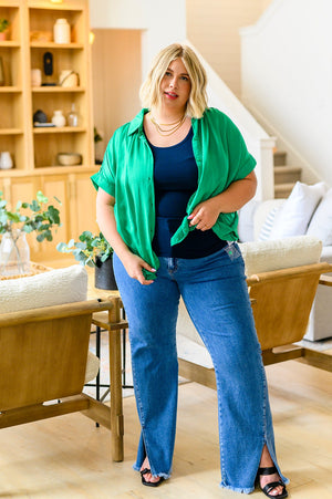 Judy Blue High Rise Split Hem Straight Jeans