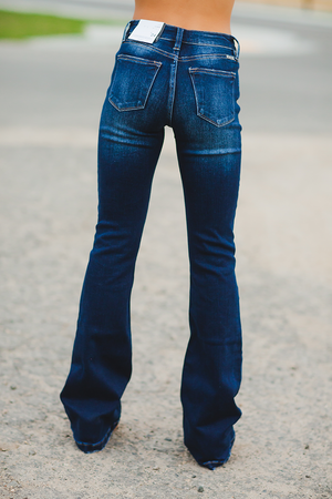 KanCan Better Than Ever Mid Rise Distressed Flare Denim Jeans