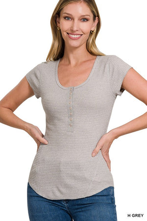 **Deal of the Day** Celebration Baby Waffle Snap Button Henley (Multiple Colors)