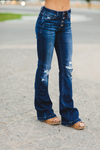 KanCan Better Than Ever Mid Rise Distressed Flare Denim Jeans