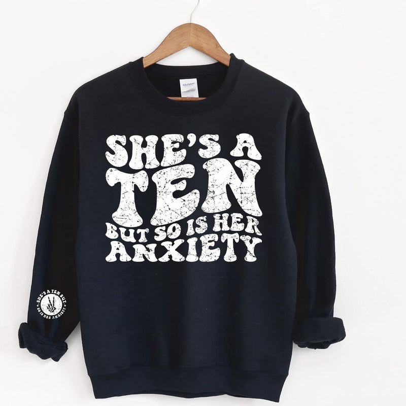 She’s a ten With Sleeve Accent  Sweatshirt