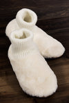 Happy Holidays Faux Fur Sock Slippers