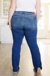 Judy Blue Mid Rise Raw Hem Bootcut Jeans