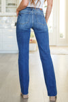 Judy Blue Mid Rise Raw Hem Bootcut Jeans