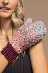 Lean On Me Multicolor Cable Knit Mittens