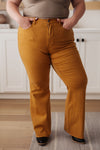 Judy Blue High Rise Control Top Flare Jeans in Marigold