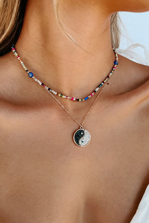 Opposites Attract Yin Yang Layered Necklace
