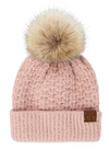 CC Knit Pom Beanie with Fuzzy Lining (Multiple Colors)