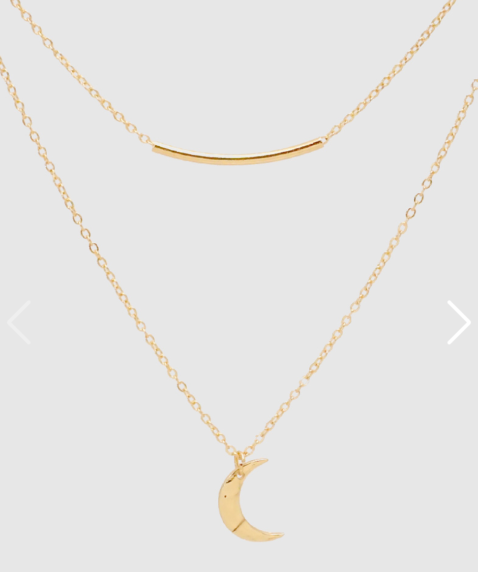 Brynne Crescent Pendant Necklace in Gold