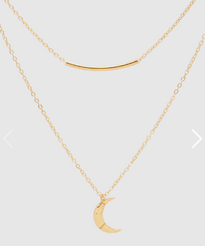 Brynne Crescent Pendant Necklace in Gold