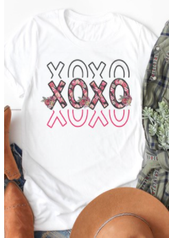 XOXO Floral Graphic Tee