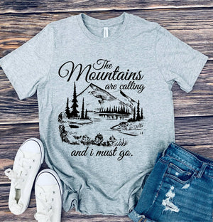 The Mountains are Calling Graphic Tee with color options