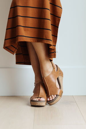 Corky’s Walk This Way Wedge Sandals in Cognac