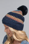 Who Knew Shimmery Striped Multicolored Beanie