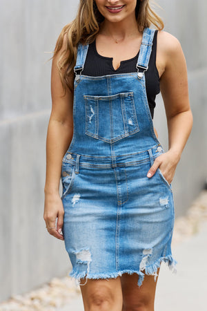 Risen Blame It On Me Denim Overall Skirt