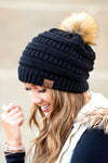 More Than A Feeling CC Classic Fur Pom Beanie (Multiple Colors)