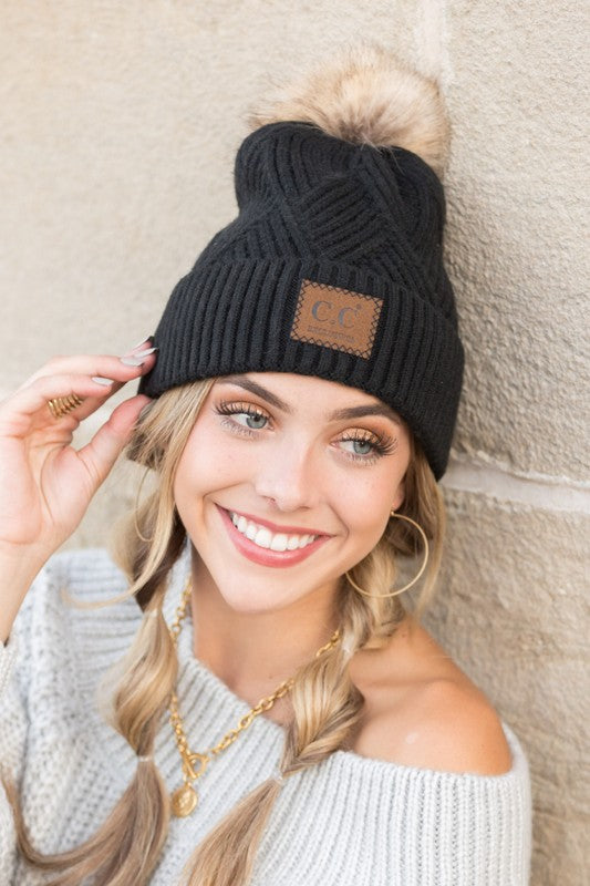 Better Off Alone Luxe Criss Cross CC Beanie (Multiple Colors) (SALE)