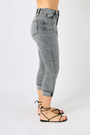 Judy Blue Button Fly High Rise Cuffed Capris