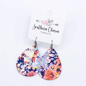 Floral Mini Leather Earrings