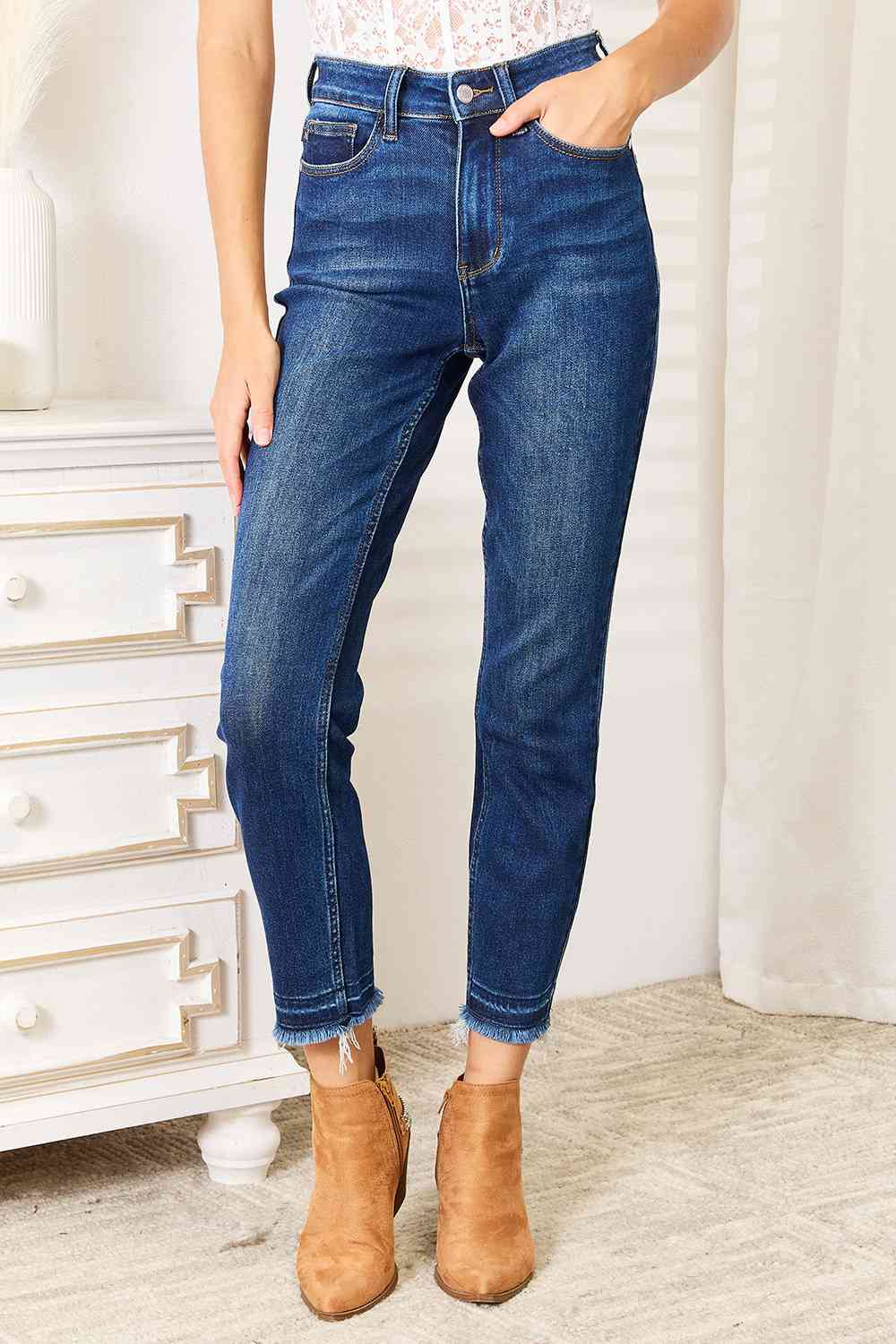 Judy Blue Made For This Release Hem Slit Jeans