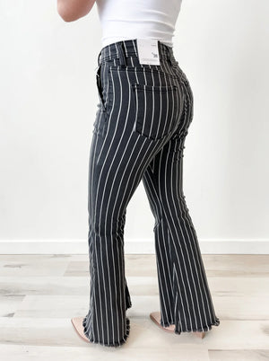 Kancan Quite An Achievement Striped Flare Pants