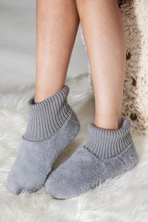 Happy Holidays Faux Fur Sock Slippers