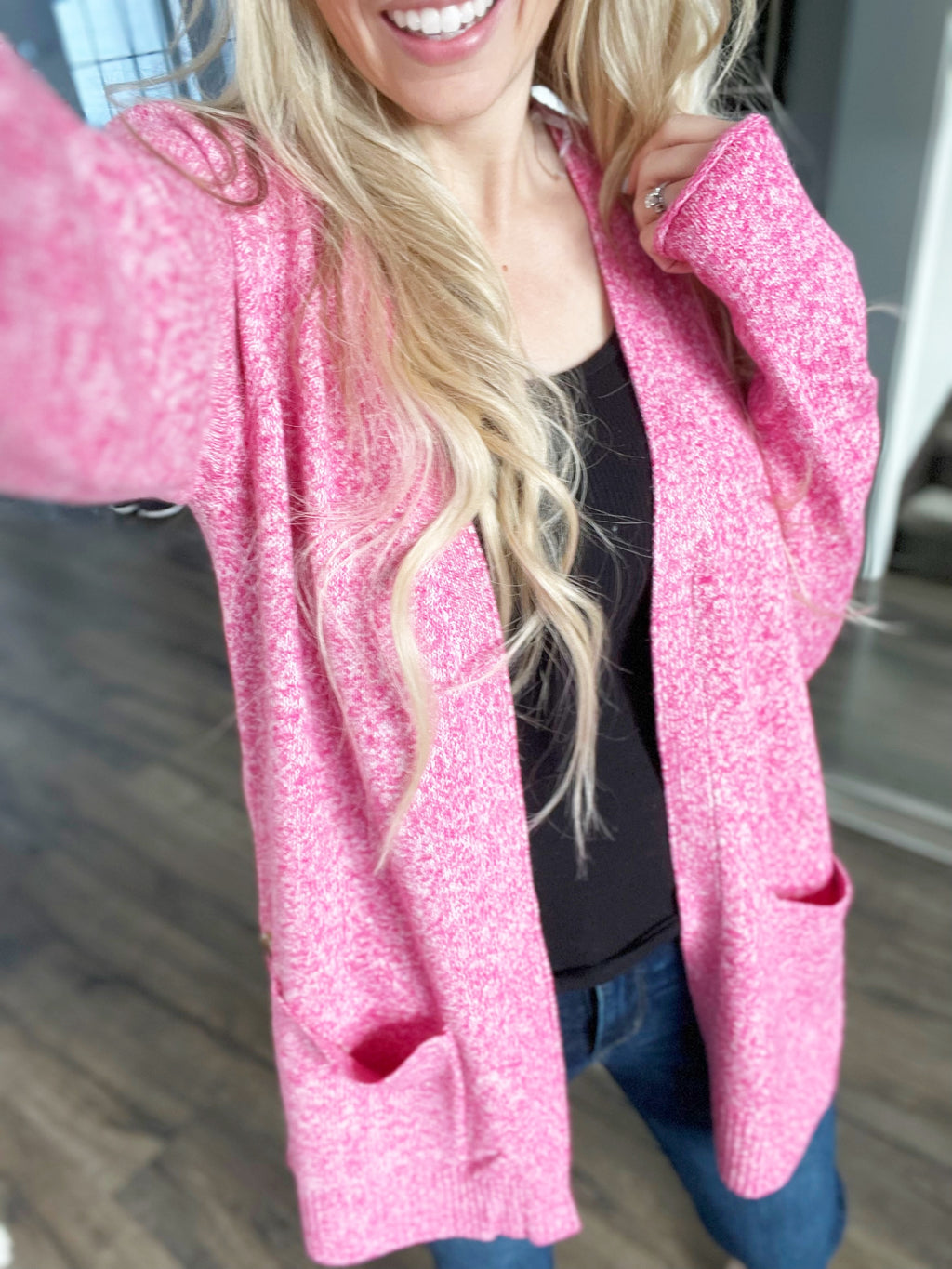 Good News Cardigan in Fuchsia